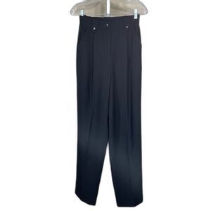 City Girl Nancy Bolen Trousers pants W/4 Black Excellent Pleated High Waist 3039